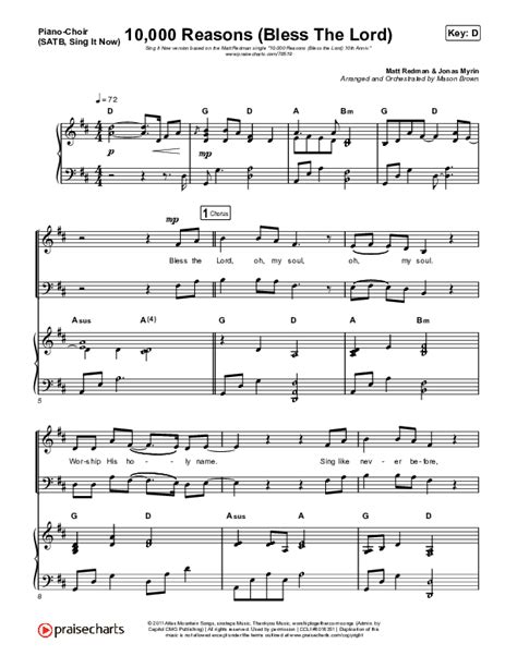 10,000 Reasons (Bless The Lord) (Sing It Now SATB) Sing It Now Sheet Music PDF (Matt Redman ...