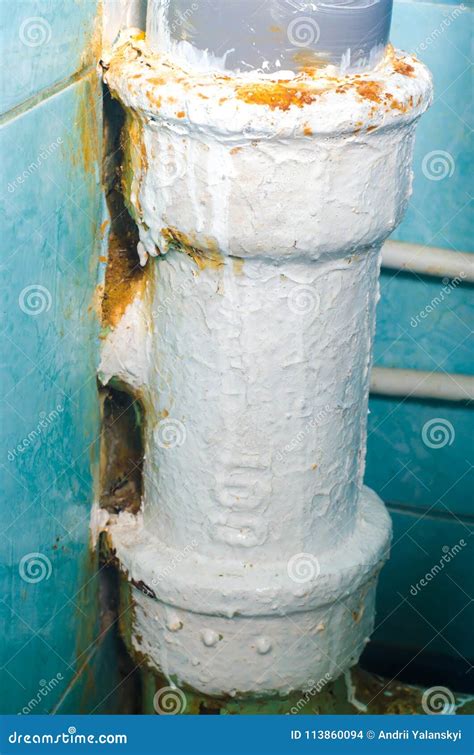 Rusty Old Toilet Waste Pipe in Need of Replacement Stock Photo - Image of sink, connection ...