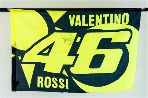 Valentino Rossi Signed Official VR46 Merchandise Flag - CharityStars