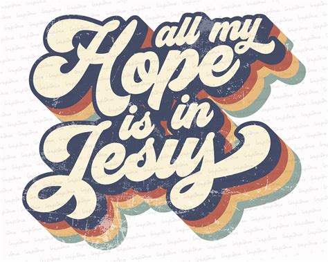 Retro All My Hope is in Jesus Png Bible Verse Christian | Etsy