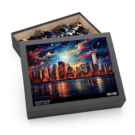 New York City Night Skyline Puzzle 120, 252, 500-piece - Etsy