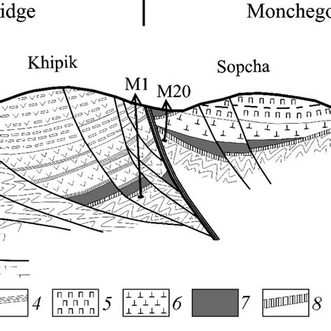 Schematic structure of a layered magma chamber originating during the ...