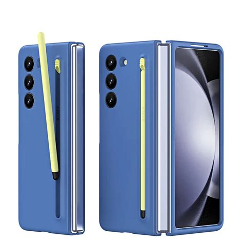 Samsung Galaxy Z Fold 5 Slim S-Pen Case With Front Glass- Blue – elefcases