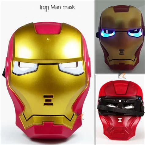 NEW Kids Toy Super Hero Iron Man Mask Led light Full Face Mask Helmet ...