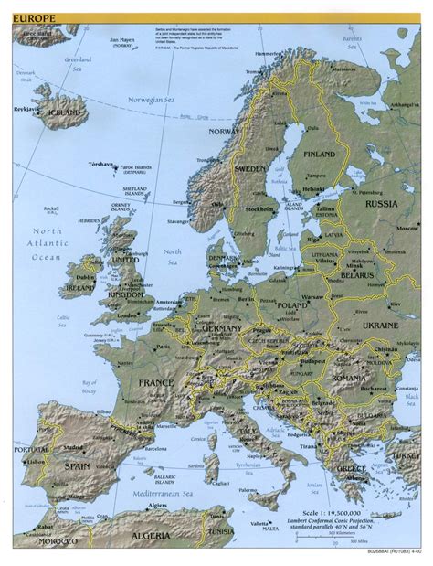 1Up Travel - Maps of Europe Continent. Europe (Reference Map) 2000 (305K)