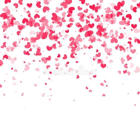 Falling hearts background. Vector white background. Vector falling red ...