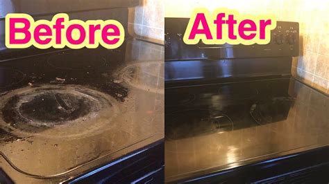 How to clean glass top stove | easy clean with little effort of scrubbing - YouTube