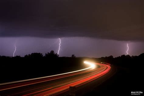 Lightning over Interstate 44 traffic streaks near Eureka, Missouri ...