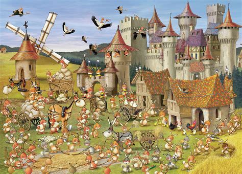 Medieval Bunny Castle Painting by Francois Ruyer - Pixels Merch