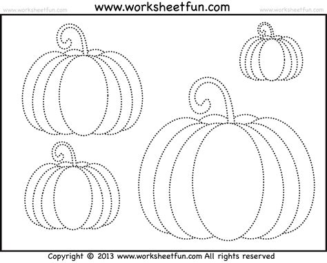 Pumpkin Tracing – 3 Worksheets / FREE Printable Worksheets | Free ...