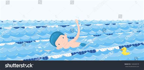 Boy Swimming Pool Cartoon Vector Illustration Stock Vector 100040579 - Shutterstock