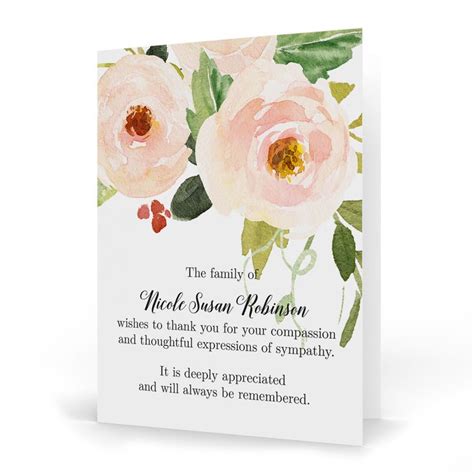 Ethereal Pink Roses Folded Sympathy Cards | Sympathy cards, Condolence card, Sympathy