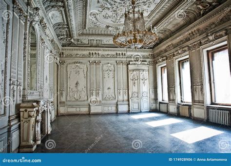 ST.PETERSBURG, RUSSIA - APRIL 2014: Interior of the Old Abandoned Brusnitsyn Mansion on the ...