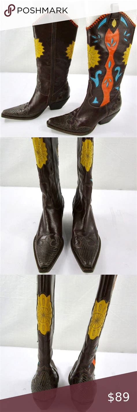 BCBG | Western Boots GORGEOUS leather Boots with Vibrant details. These ...