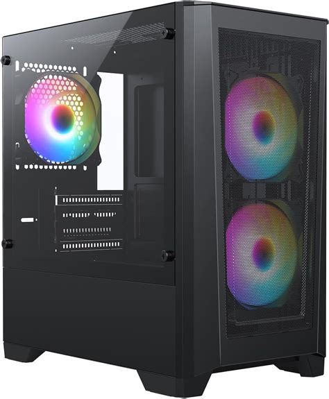 Amazon.com: CiT Level 2 Airflow Micro-ATX PC Gaming Case M/ATX with Mesh Front Panel & Tempered ...