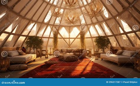 Glamping Inside Tent Luxury Interior Stock Image - Image of concert ...