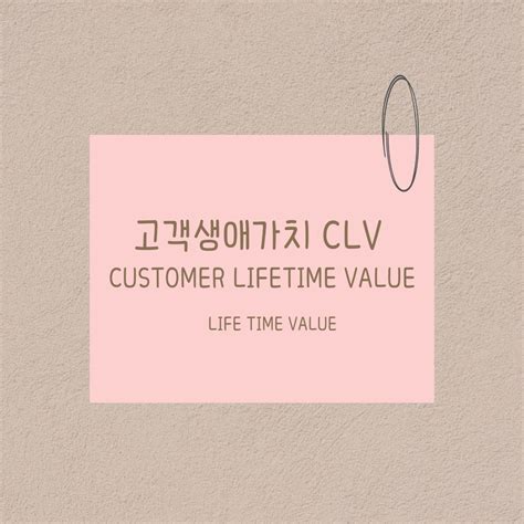 [마케팅]고객생애가치 CLV: Customer Lifetime Value