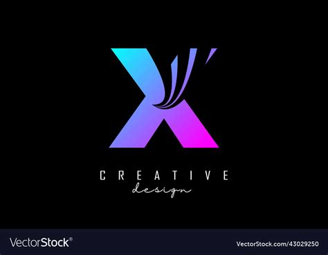 Colorful letter x logo with leading lines Vector Image