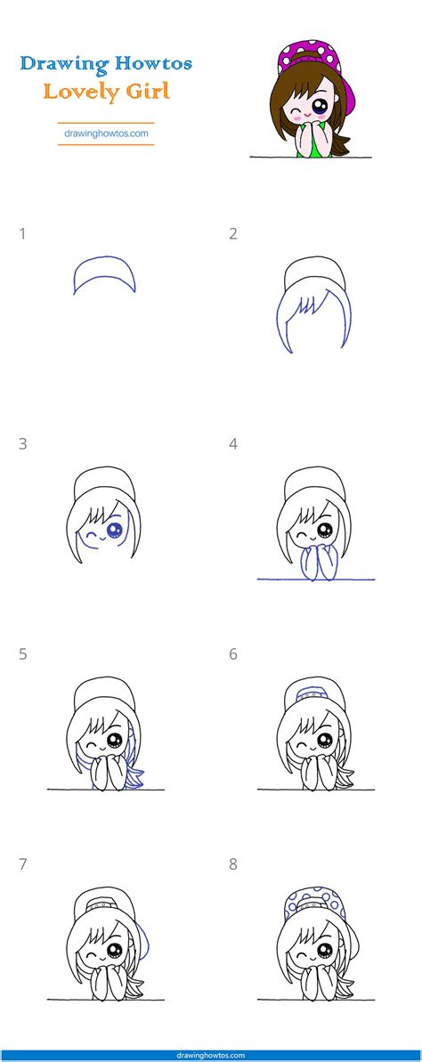 How to Draw a Lovely Girl - Step by Step Easy Drawing Guides - Drawing ...