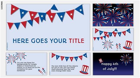 4th of July Free Presentation Template for Google Slides or PowerPoint ...