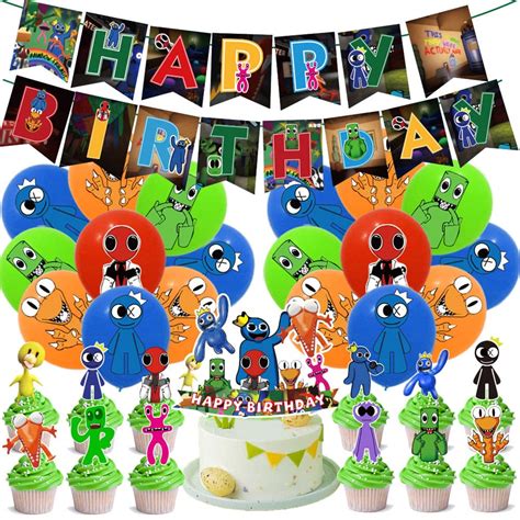 Buy 43 PCS Rainbow Friends Birthday Decorations, Rainbow Friends Themed Party Supplies Set with ...