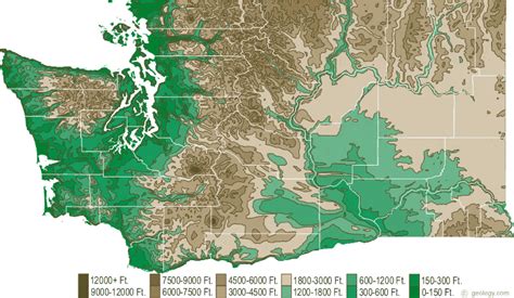 Washington State Elevation Map | Living Room Design 2020