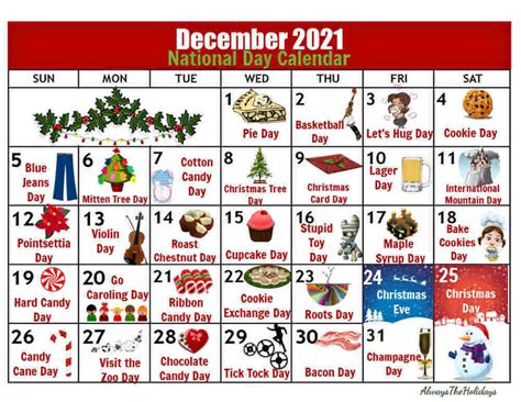 December National Day Calendar 2021 - Free Printable Calendars