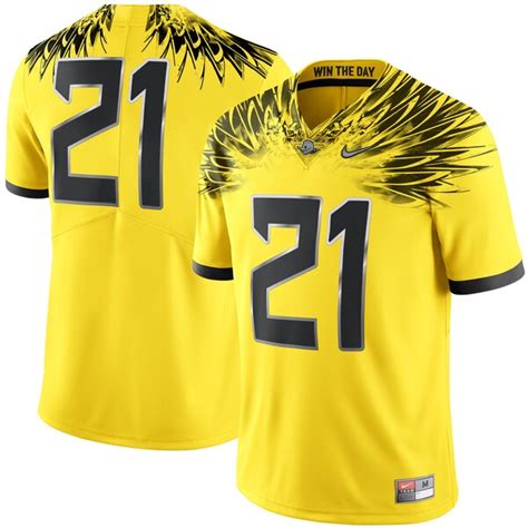 Men's Nike #21 Yellow Oregon Ducks Limited Football Jersey | Official ...