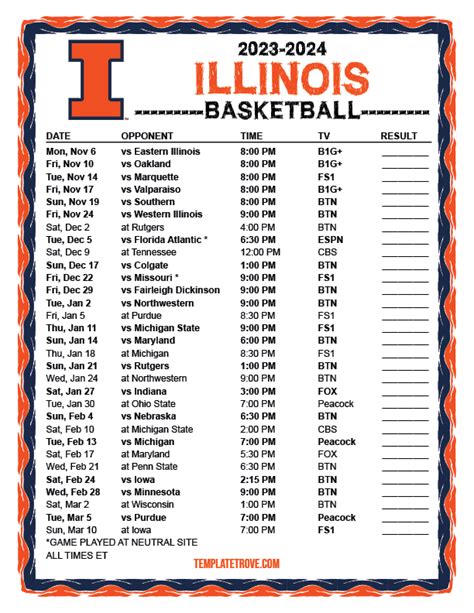 Terrell Yates Rumor: Illini Basketball Schedule Pdf