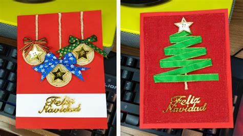 Tarjetas navideñas, ideas creativas hechas a mano y fáciles de hacer en ...