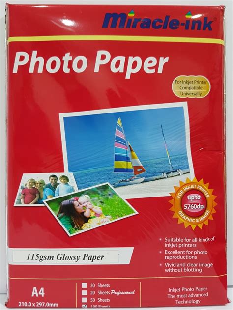 Jual Kertas Foto 115gr A4 Glossy photo paper Miracle - Kota Medan - X ...