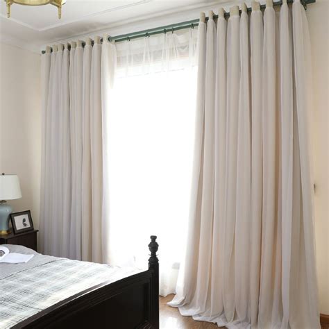 Bedroom Pack of 2-Layer Sheer and Blackout Curtains Drops Velcro 2 Panel Ceiling Curtains, 100"W ...