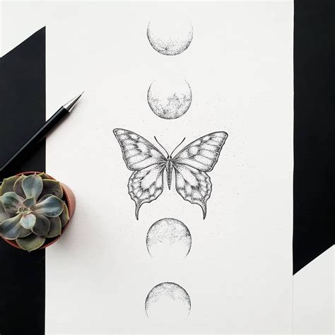 Butterfly and Moon phases | Butterfly tattoos images, Butterfly tattoo ...