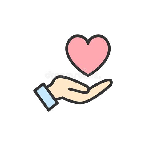 Heart In Hand, Charity Icon. Vector Illustration, Flat Design Stock Illustration - Illustration ...