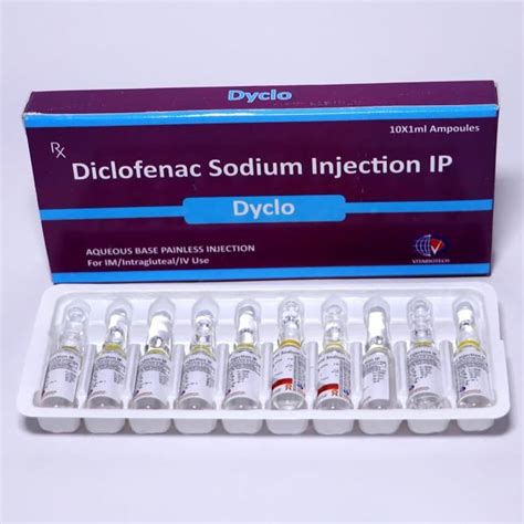 Vitabiotech Diclofenac Sodium Aqueous Base Painless Injection IP, Packaging Size: 10x1 ml ...