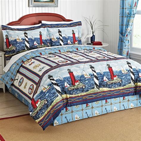 Nautical Bar Harbor Lighthouse Comforter Set | Collections Etc.