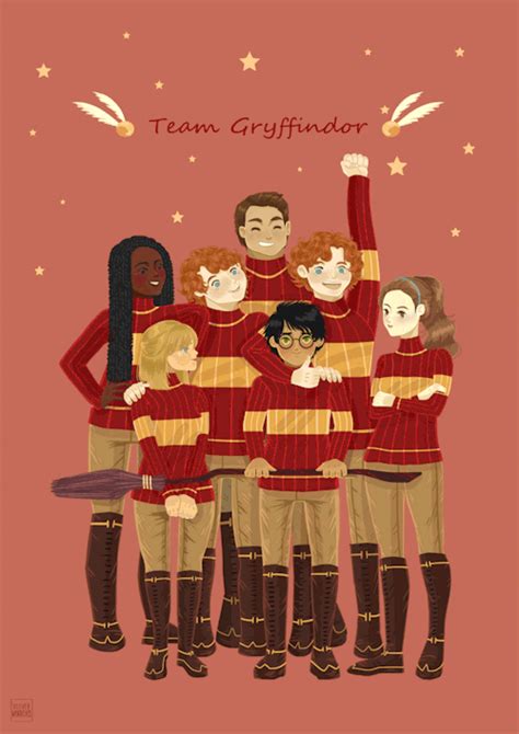 The original Gryffindor quidditch team (from left to right): Angelina Johnson, Alicia Spinnet ...