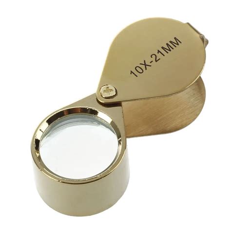 10x Magnifying Magnifier Glass Jewellers Eye Foldable Jewelry Loop Loupe(Golden)-in Magnifiers ...