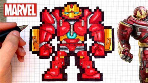 COMO DIBUJAR HULKBUSTER PIXEL ART AVENGERS - YouTube