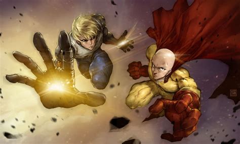 One-Punch Man 4K Ultra HD Wallpaper with Saitama and Genos by ZOOF