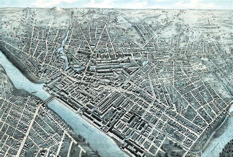 Beautifully restored map of Lowell, Massachusetts from 1876 - KNOWOL