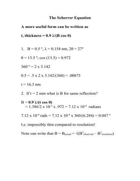 The Scherrer Equation