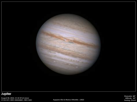 EDIT: Jupiter with Ganymede, Aug 30th, good seeing from Cyprus - Major ...