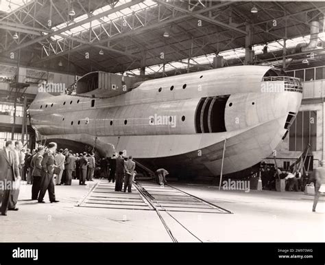 The first Saunders-Roe SR45 Princess during manufacture at Cowes Stock ...