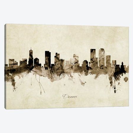 Denver Skyline Canvas Wall Art by WallDecorAddict | iCanvas