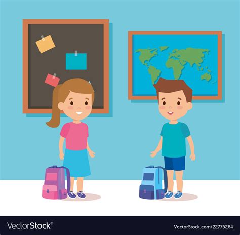 Kids inside classroom design Royalty Free Vector Image