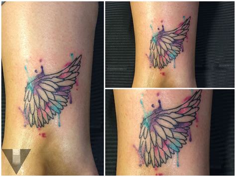 Watercolor wing tattoo | Wing tattoo, Tattoos, Watercolor