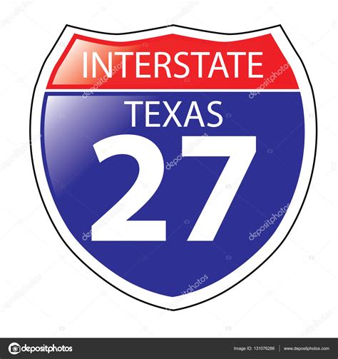 Interstate I-27 Texas Highway Sign — Stock Vector © AberbranStudio #131076286