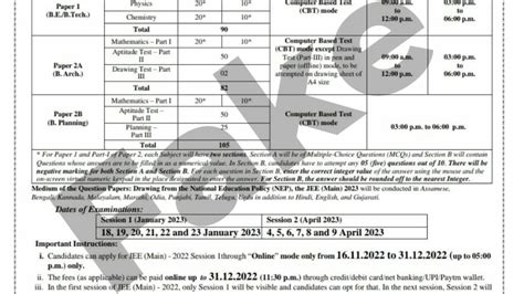 Jee Main 2023 Application Form Date - Printable Forms Free Online