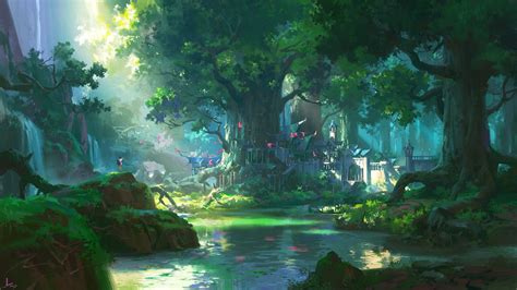 Green Anime Scenery Wallpapers - Wallpaper Cave